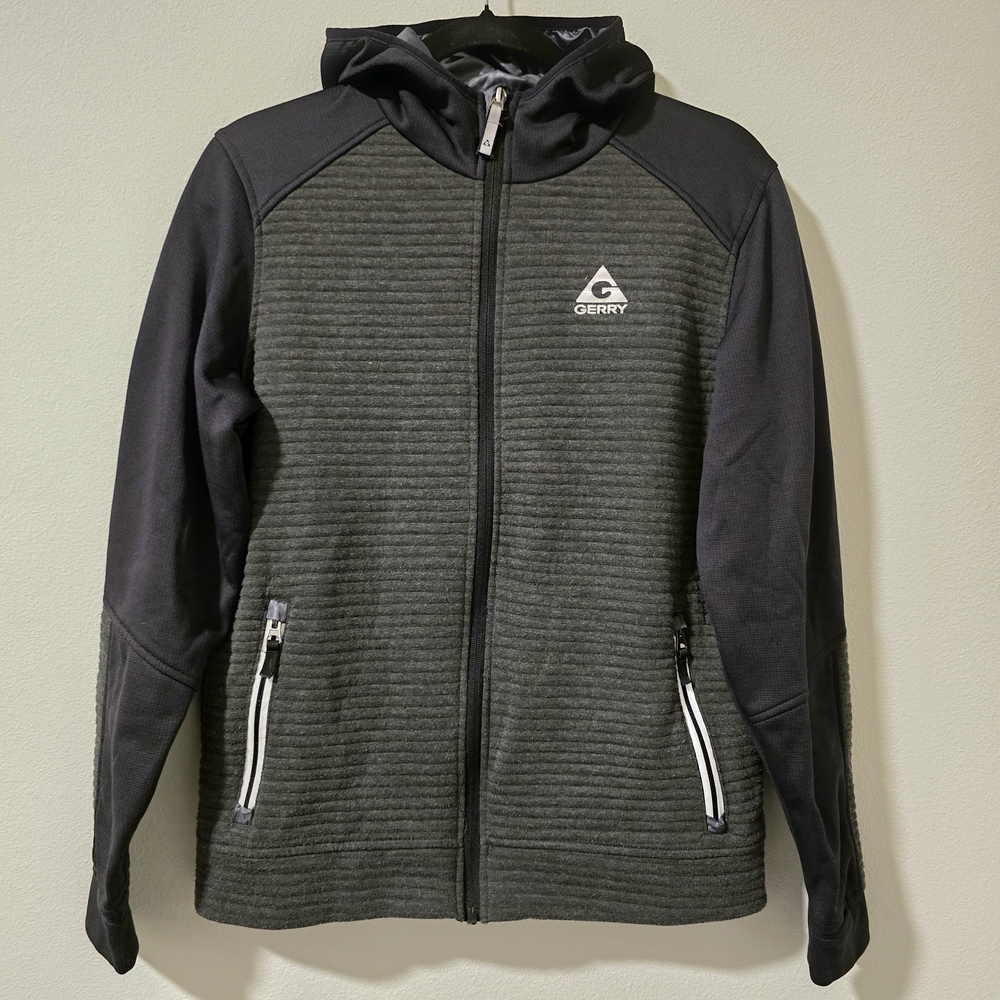Gerry Weber Boys‎ Black and Gray Zip Up Hooded Jacket Size Large 14/16